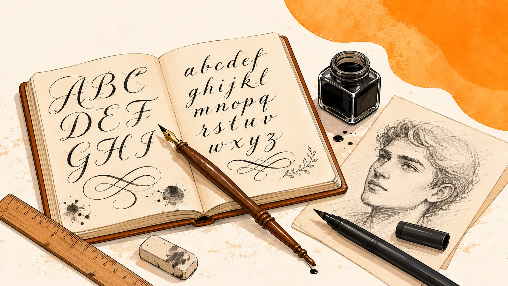 Calligraphy class at B.P. Jain Skill Development Centre